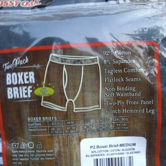 Mens Mossy Oak Boxer Brief 2 Pack Size M (32 - 34) NIP - Picture 7 of 11